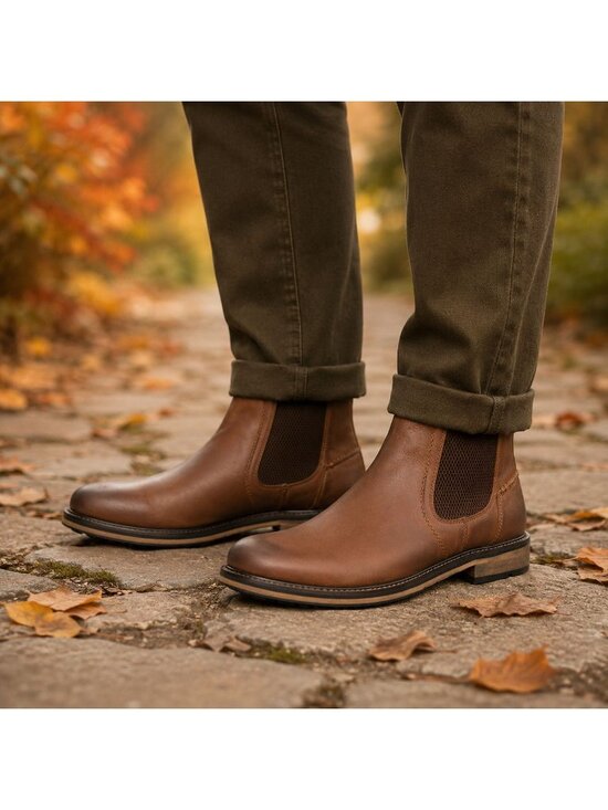 SD2 - Dune London Chorleys Brown Leather Wide Fit Chelsea Boots Men’s EU 41 US 8 main image 4